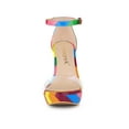 thumbnail image 6 of BLISSFUL STEP Women's Shoes Colorful Platform Chunky Heels Ankle Strap Clear Open Toe Sandals Rainbow 7, 6 of 8