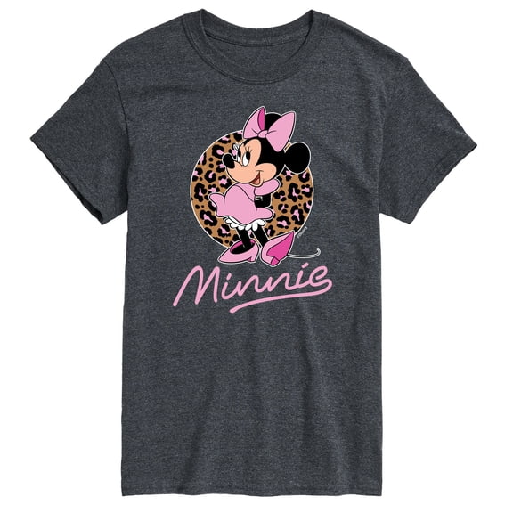Mickey & Friends - Minnie Mouse Leopard Print Logo - Men's Short Sleeve Graphic T-Shirt