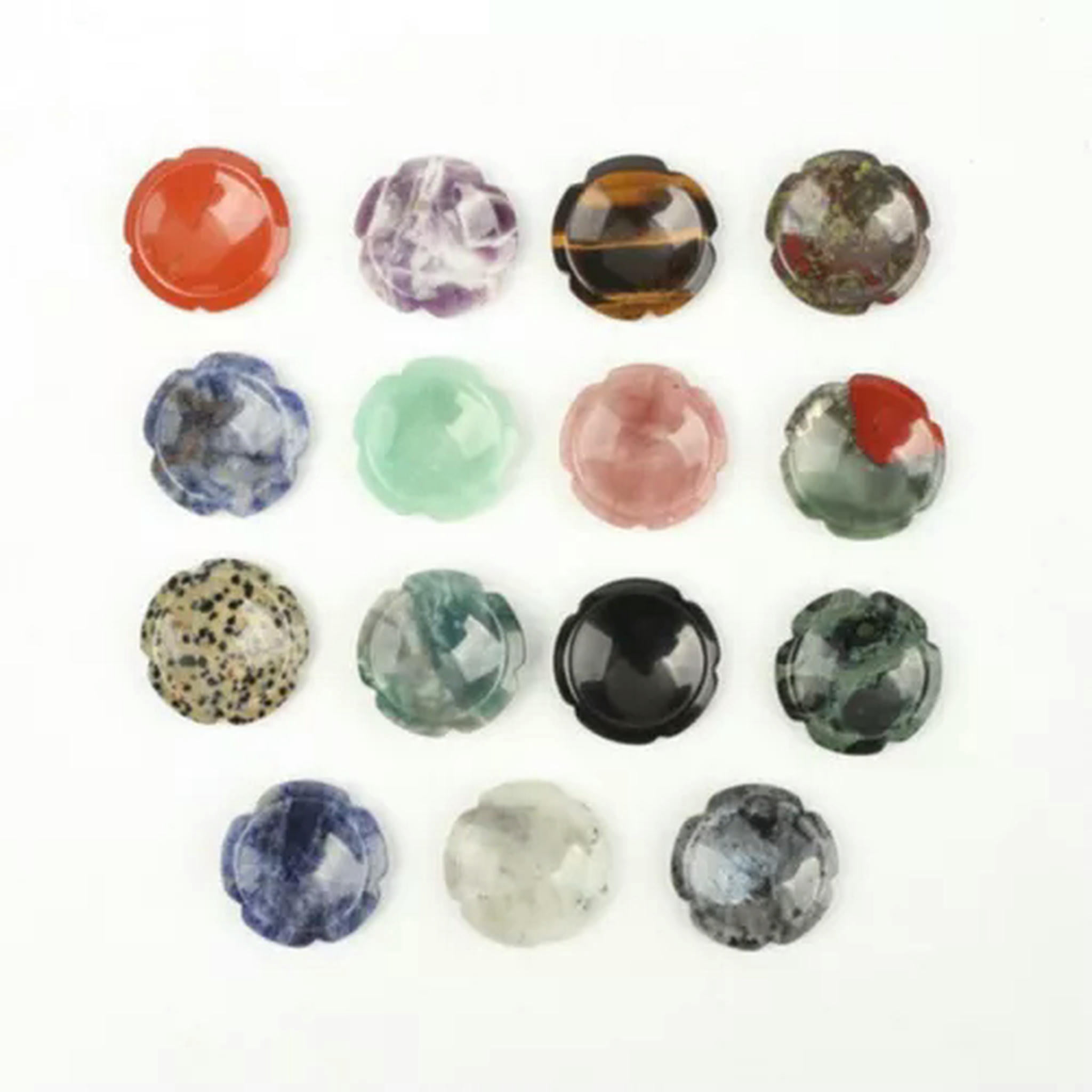 EOEMY Natural Plum Blossom Flowers Thumbstone Decompression Worrystone Healing Gift-10Pcs-Dragon Bloodstone