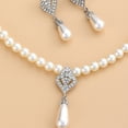 thumbnail image 7 of Yesbay  Jewelry Set Faux Pearl Earrings Necklace Adjustable Length Rhinestone Decor Polished Prom Party Wedding Party Bride Jewelry, 7 of 7