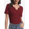 thumbnail image 3 of Womens Tops Crew Neck Summer Short Sleeve Casual Slim Fitted Tshirt, 3 of 6