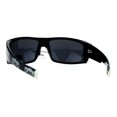 thumbnail image 4 of Locs Skull Print Rectangular Gangster Cholo Sport All Black Sunglasses Silver, 4 of 4