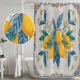 thumbnail image 3 of Yellow Lemon Bathroom Shower Curtains with Hooks, Summer Fruit Leaf Vintage Flower Medieval Waterproof Fabric Washable Shower Curtain for Home Hotel Bathtub Decor 36x72 Inch, 3 of 9
