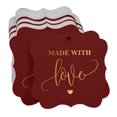 thumbnail image 3 of Inkdotpot Pack Of 100 Real Gold Foil Bracket Shape Paper Tags Made With Love Wedding Favor Hang Tags, 3 of 7