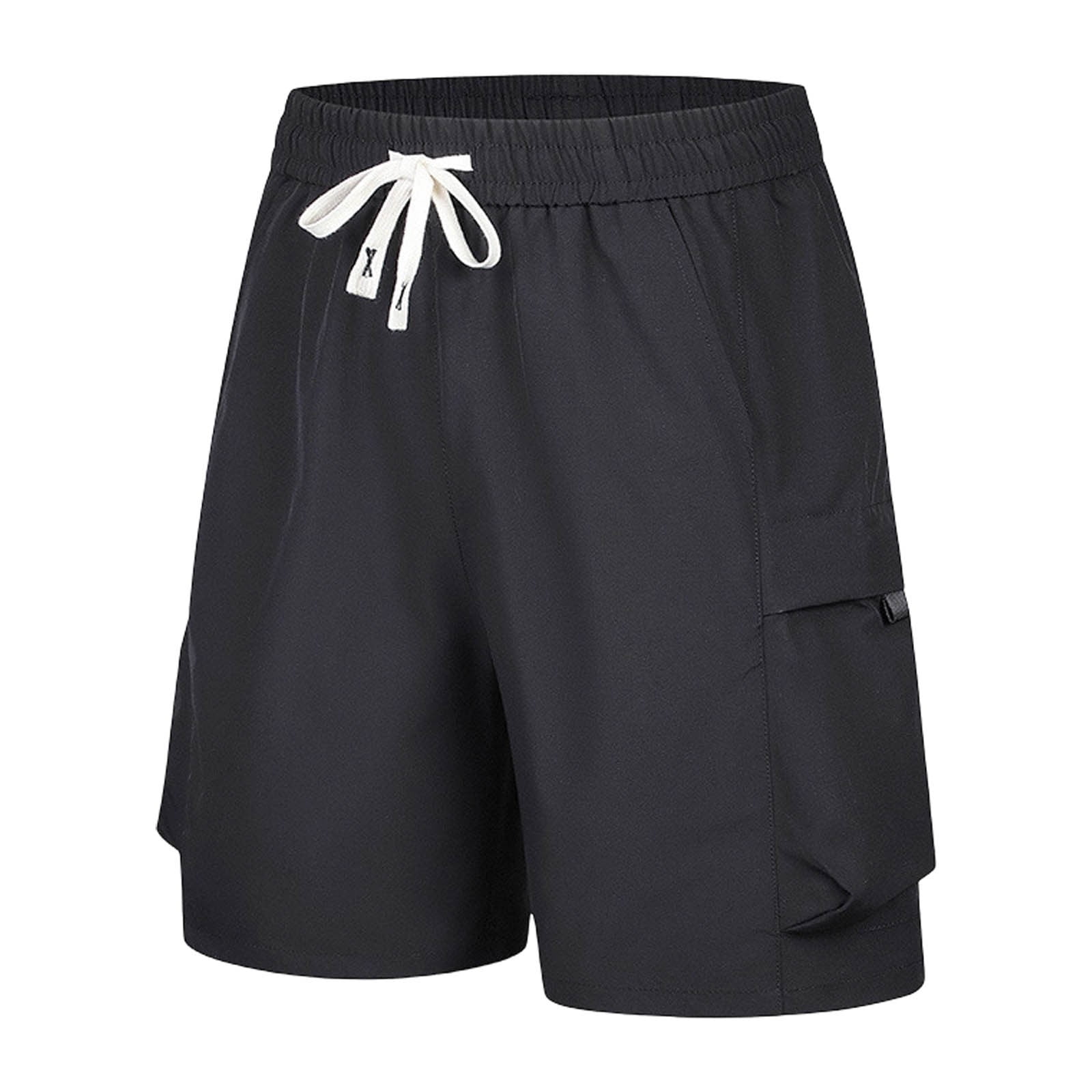 Big & Tall Men's Cargo Shorts 10" Inseam Quick Dry Performance Outdoor Hiking Short Pants Water Repellent Elastic Waist Drawstring Multi-Pocket Utility Shorts