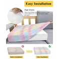 thumbnail image 5 of Colorful Plaid Couch Cushion Covers Stretch, Washable Sofa Seat Covers Individual Seat Cushion Sofa Slipcovers Modern Pink Blue Yellow Stripes Checked Couch Cover Furniture Protector L-1PCS, 5 of 7