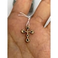 thumbnail image 2 of Dreamofdazzles Jewels 2.00 Ct Pear Cut Blue Sapphire & Diamond Womens Cross Pendant 14K Yellow Gold Plated 925 Sterling Silver, 2 of 2
