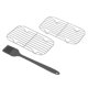 thumbnail image 5 of Rejilla de cocina de acero inoxidable, 2 piezas, parrilla de malla de alambre para barbacoa, accesorios para barbacoa, parrilla con cepillo para rociar, materiales ecológicos, 5 of 8