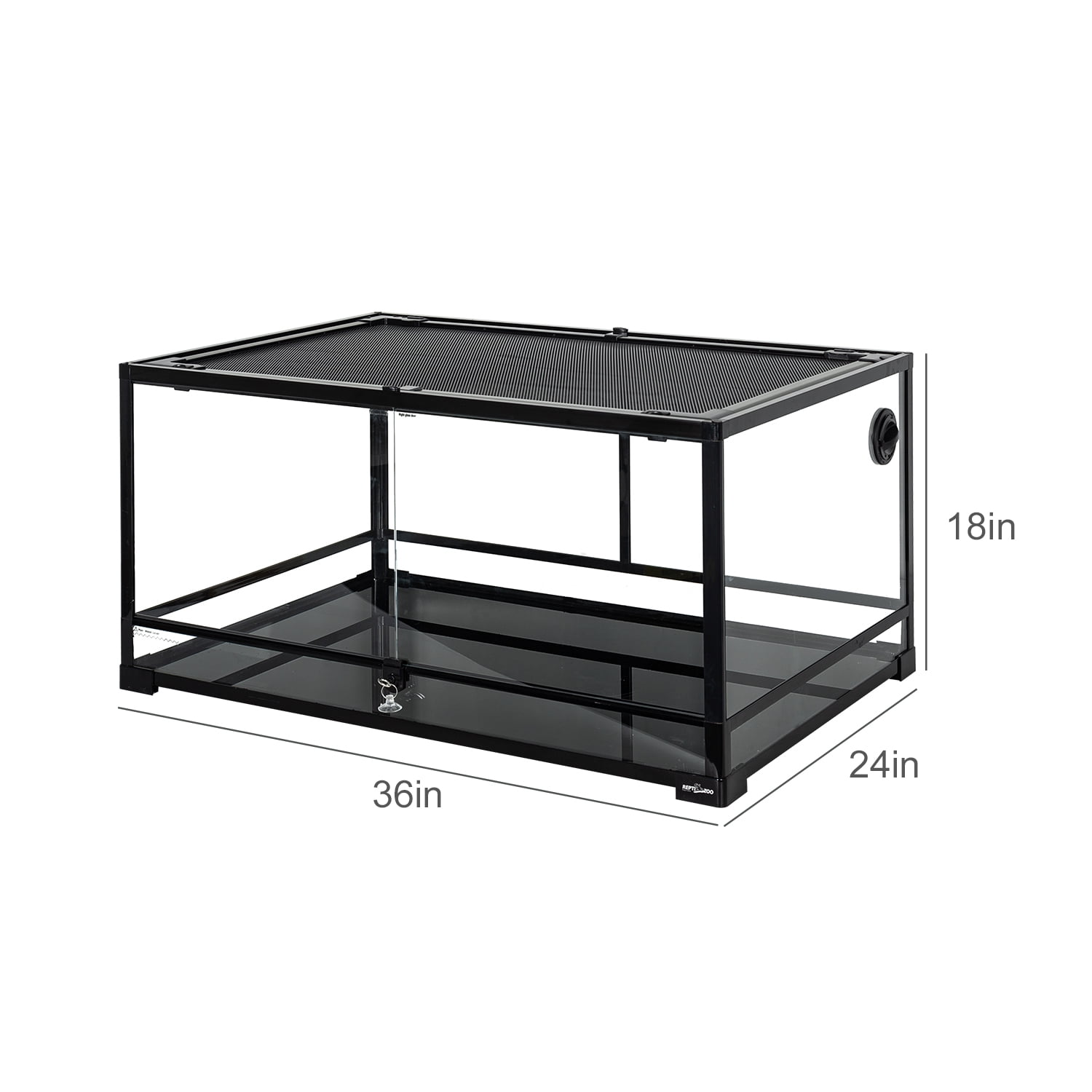 REPTI ZOO 67 Gallon Reptile Glass Terrarium 36" x 24" x 18"(Knock-Down)