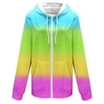 thumbnail image 4 of Baqcunre Hoodies For Women Autumn And Winter Color Gradient Printing Casual Pockets Drawstring Hooded Jacket Zipper Women's Hooded Sweatshirt Womens Jacket Womens Fall Tops S XXL, 4 of 4