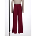 thumbnail image 4 of Hansber Boys Girls Liturgical Praise Dance Trousers Elastic Loose Performance Bottoms Celebration of Spirit Palazzo Pants Burgundy 8, 4 of 7