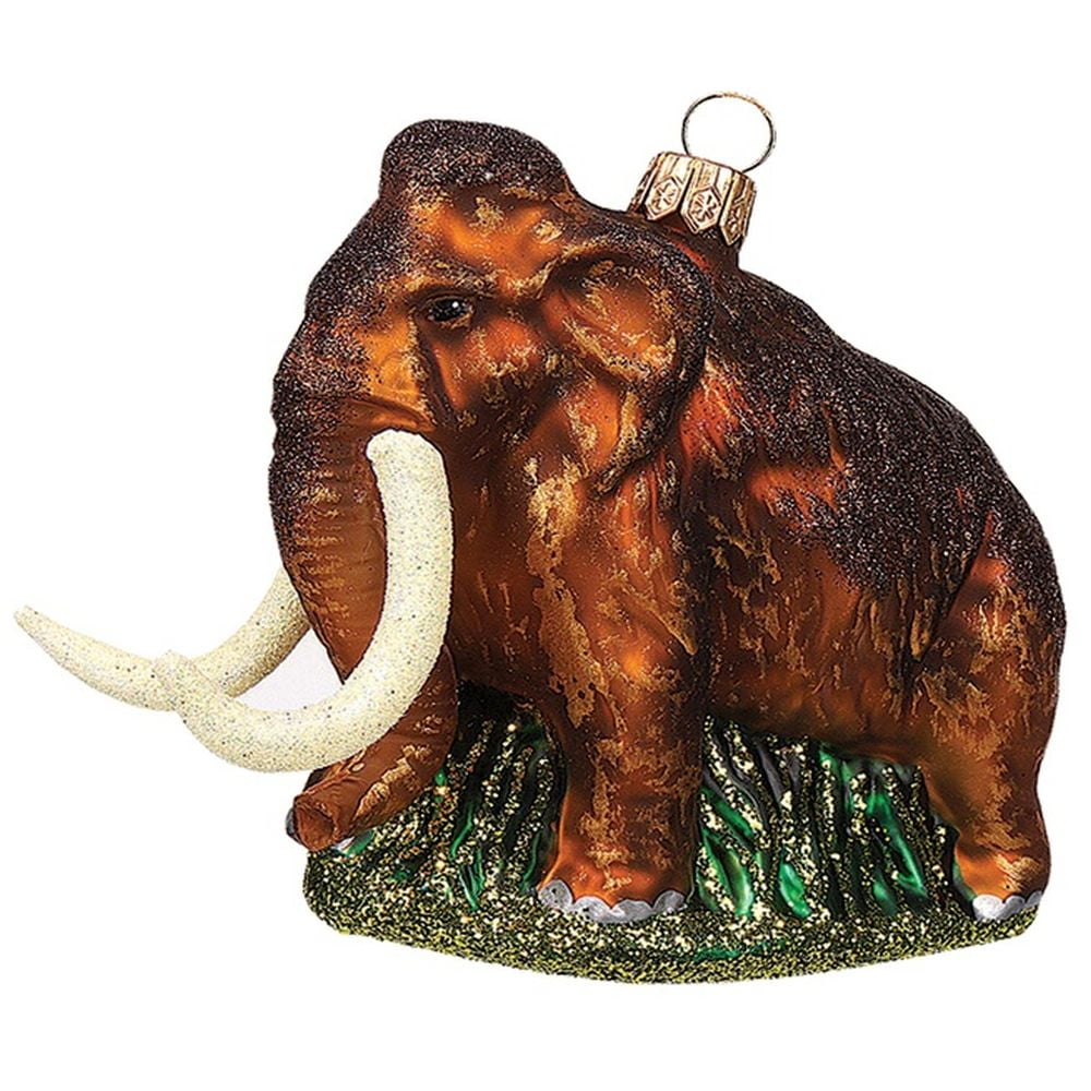 The Whitehurst Company Wooly Mammoth 4.25" Ornament Glass Blown Holiday Decor