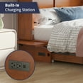 thumbnail image 6 of ZAFLY Murphy Bed with Trifold Foam Mattress, Cabinet Bed has USB Charging Station, Convertible Bed with Storage Platform, Cabinet Chest Bed with Large Drawers for Living Room/Bedroom (Cherry), 6 of 9