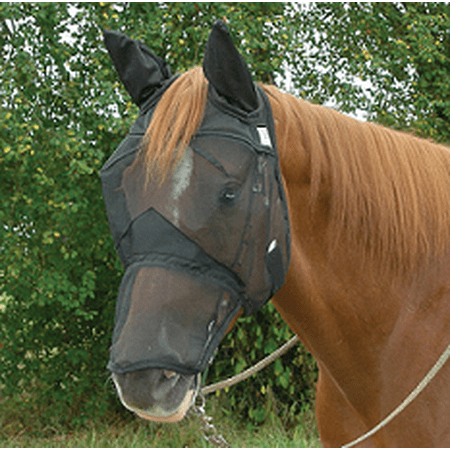 Draft Horse Fly Mask - Cashel Quiet Ride Fly Mask With Ears and Long Nose - Size: Draft