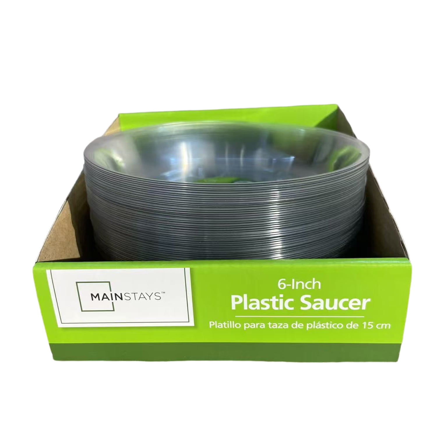 Mainstays 6" Round Clear Plastic Plant Saucer