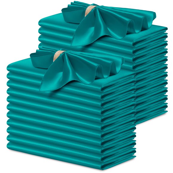 Servilletas de Tela de Satén P Pothuiny 24 pcs 43x43 cm Verde Azulado