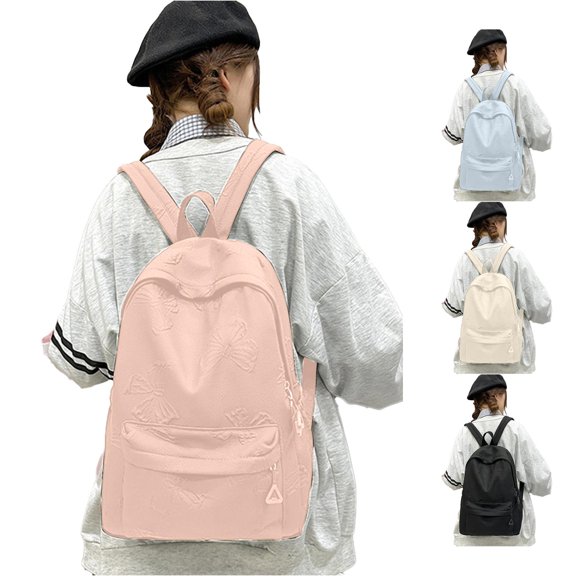 UJNDER Middle High School Students清新 Casual Backpack with Spacious Compartment Padded Straps for Daily Commuting and Travel,Pink,Mid