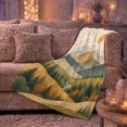 thumbnail image 5 of YShenghong Muted Mountain Ranges With Pines Sun And Winding Road Printed Flannel Blanket, 5 of 7