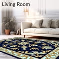 thumbnail image 2 of ODIKA 5'x7' Machine Washable Non-Slip Area Rug, Heritage Paisley with Ornamental Border Accents High Traffic Rug, Navy, 662544, 2 of 7