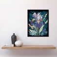 thumbnail image 2 of A Single Iris Flower Bloom Purple Teal and Yellow Art Print Framed Poster Wall Decor 12x16 inch, 2 of 5
