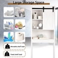 thumbnail image 4 of Tolead Wooden Bathroom Storage Over The Toilet with Adjustable Shelves and Sliding Doors, Towels, Wood, White, 4 of 8