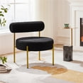 thumbnail image 2 of Topeakmart Modern Boucle Accent Chair with Gold Metal Legs for Living Room, Black, 2 of 6