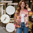 thumbnail image 6 of DISNIMO Pig Flower Printed Jackets for Women Zip Up Sweatshirts Long Sleeve Outwear Fall Winter Outfits, L, 6 of 7