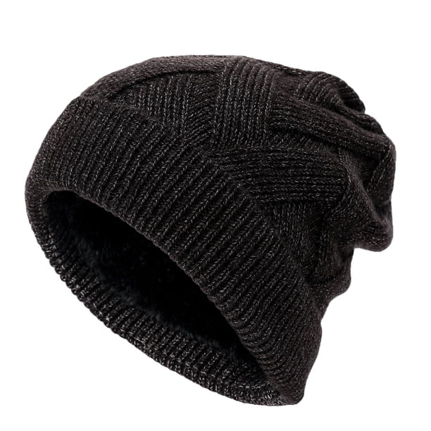 Gorros de invierno cálidos con forro polar para hombre y mujer, gorros unisex de punto con puños.