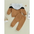 thumbnail image 4 of GXFC Baby Boys Fall Outfits Clothes 6M 9M 12M 18M 24M Infant Boys Long Sleeve Dots Print Patchwork Hoodie and Elastic Waistband Long Pants 2Piece Casual Autumn Clothing for Newborn Newborn Boys, 4 of 9