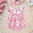 thumbnail image 4 of JUMEYU Baby Bodysuit Girl Baby Girls Romper Cute Bodysuit Short Sleeve Playsuits Jumpsuit Infant Summer Clothes 0 3 6 9 12 18 24 Months (Pink,6-12 Months), 4 of 6