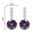 thumbnail image 2 of Sterling Silver with Color Changing Alexandrite and White Topaz Dangle Earrings, 2 of 3