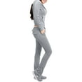 thumbnail image 2 of J. METHOD Women’s Tracksuit Set Casual 2 Piece Outfit Slim Fit Velour Velvet Zip Up Hoodie Jacket Top and Sweatpants Sweatsuit NEWTS03 Gray Mist M, 2 of 6