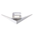 thumbnail image 4 of 1 pieza 3D plata Auto motocicleta V6 coche trasero Metal emblemas calcomanía insignia Baoblaze V6 3D Car Badge Decal, 4 of 8