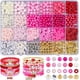 thumbnail image 1 of 1 caja de 2220 piezas de kit para hacer pulseras rosas, kit de pulseras de la amistad, letras, perlas de plástico, cuentas espaciadoras Heishi de arcilla polimérica planas y redondas., 1 of 6