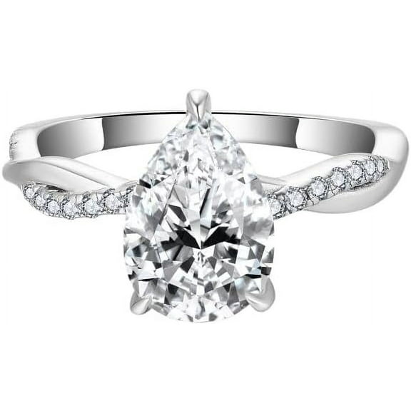 2 Carat Moissanite Wedding Ring Set for Bridal Set D-Color 18K Moissanite Rings for Women Simulated Diamond Promise Ring for Fiancee Lab Grown Diamond Engagement Rings Fiancee