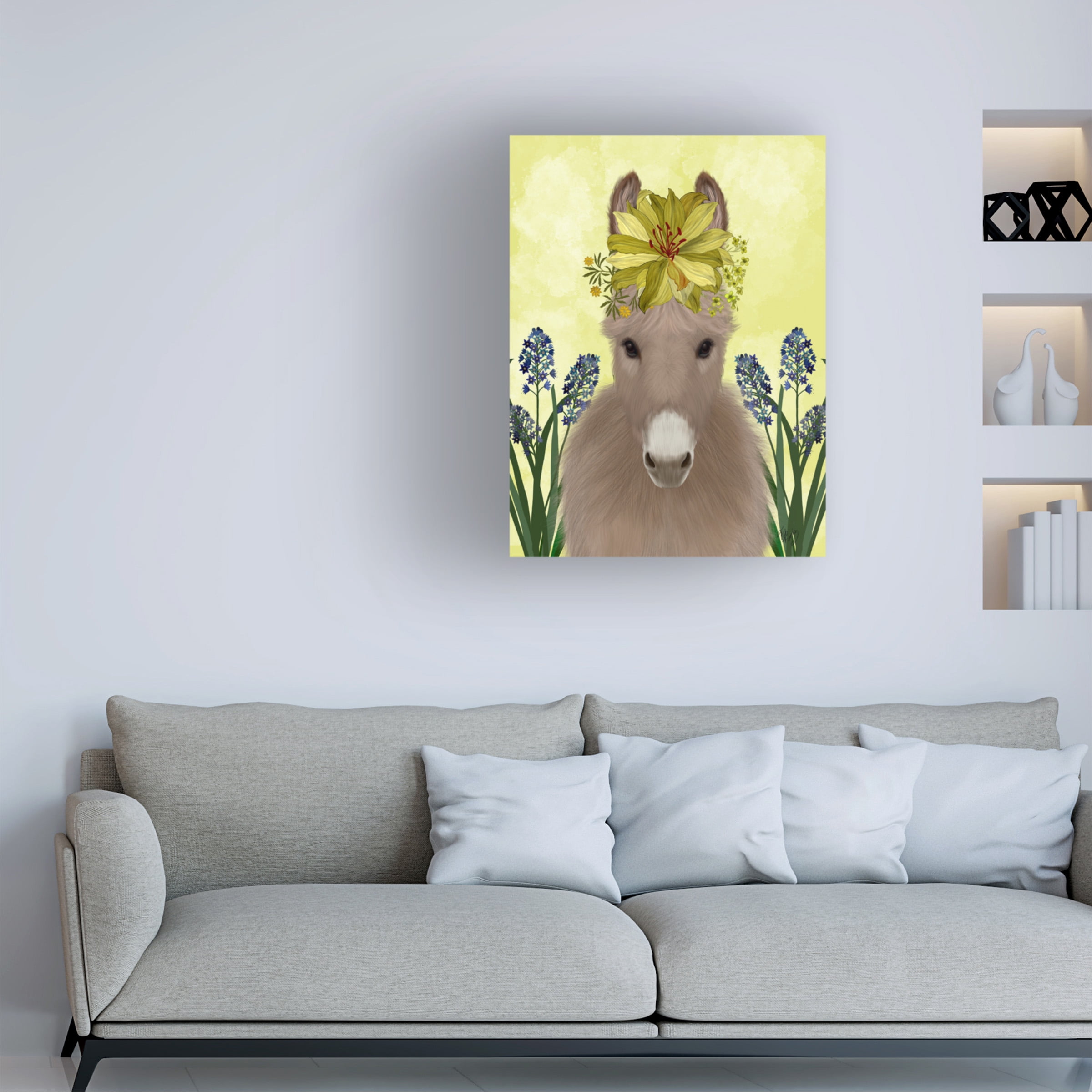 Fab Funky 'Donkey Sunflower' Canvas Art