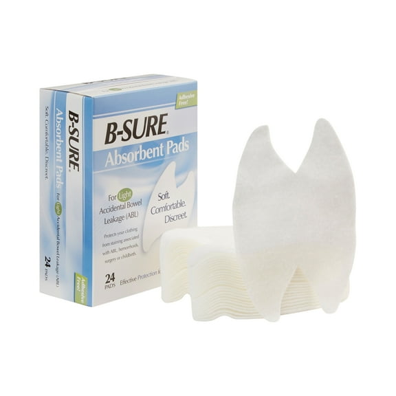 B-Sure Unisex Incontinence Liner Butterfly Shape 14-7031-224, Light, 24 Ct