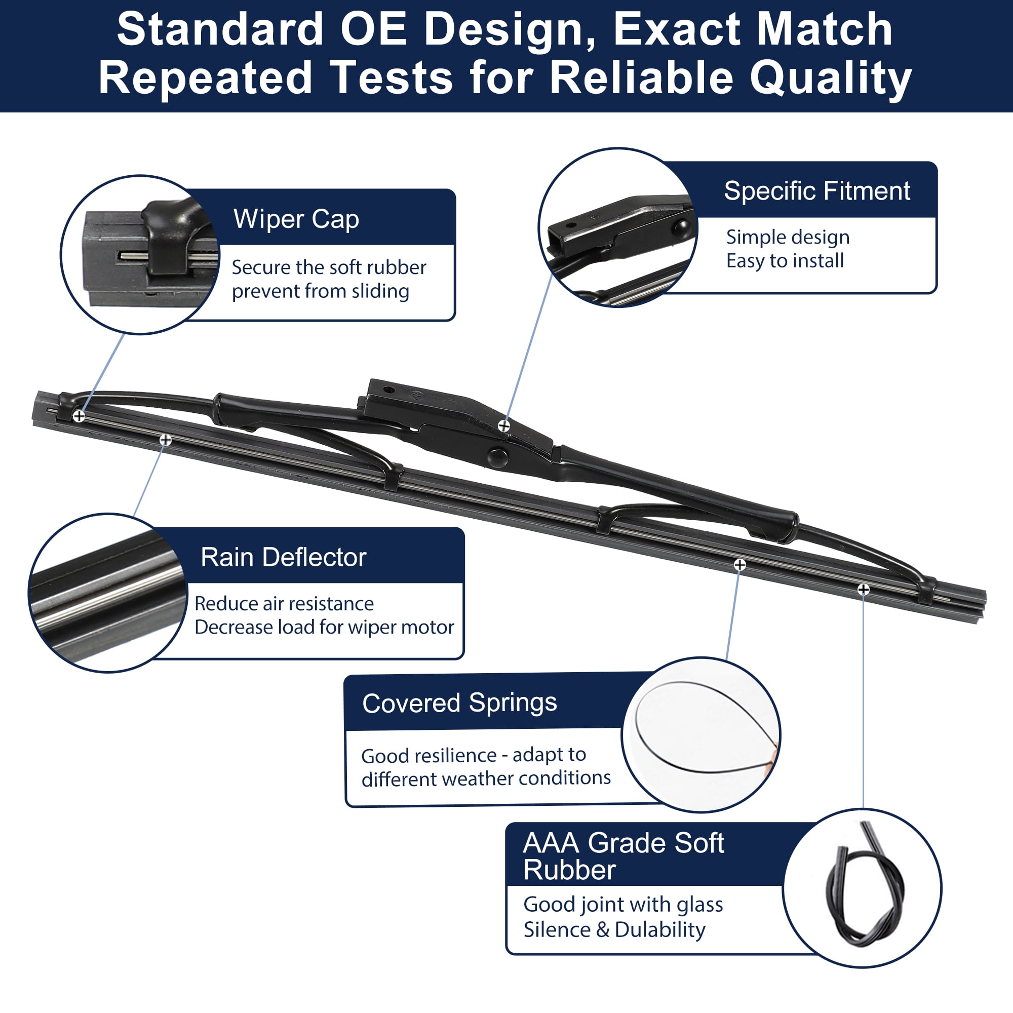 Unique Bargains Rear Wiper Blade for Land Rover Range Rover Evoque 2012 to 2019