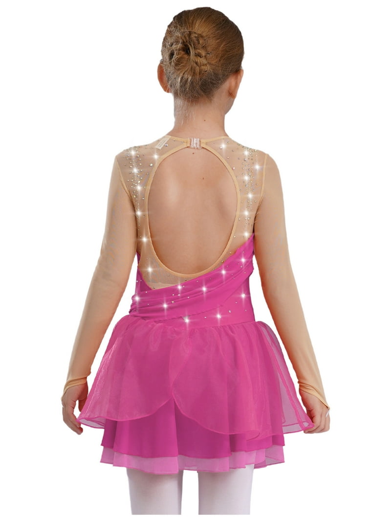 YiZYiF Kids Girls Figure Ice Skating Dress Rhinestones Splice Mesh Long Sleeve Tutu Skirt Dance Leotard Hot Pink 12 - Walmart.com YiZYiF Kids Girls Figure Ice Skating Dress Rhinestones Splice Mesh Long Sleeve Tutu Skirt Dance Leotard Hot Pink 12 - Walmart.com