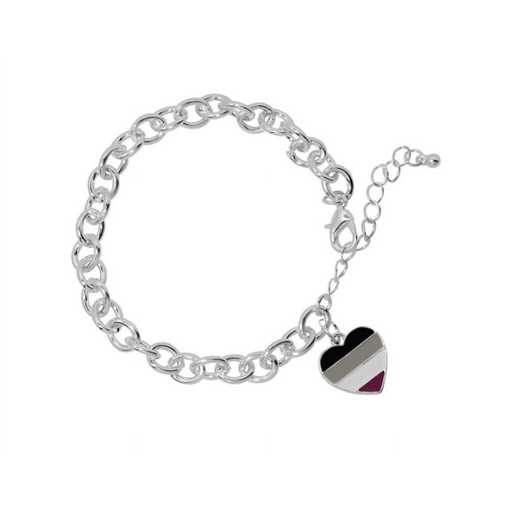 Asexual Heart Chunky Charm Bracelets