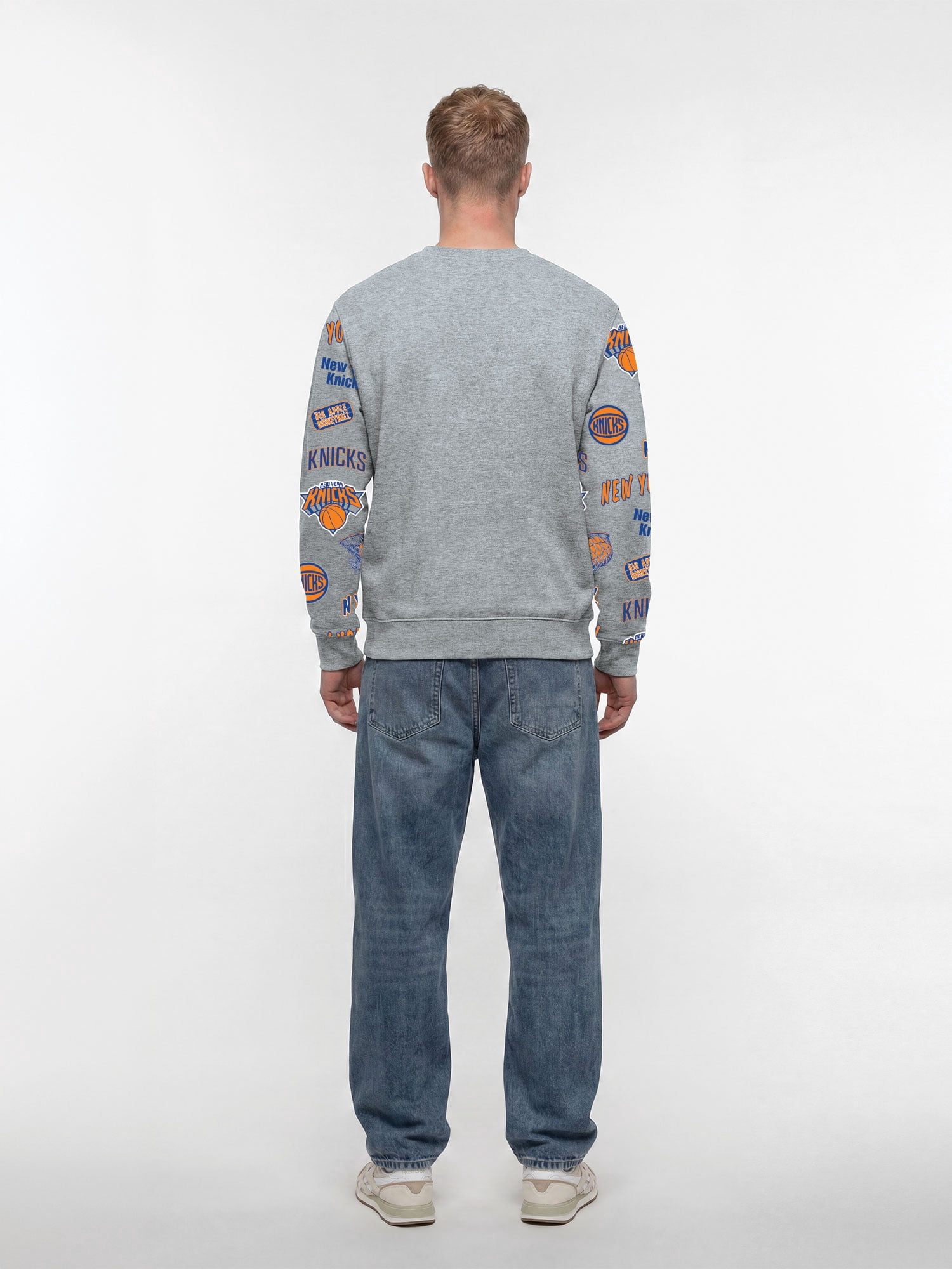 New York Knicks Reebok Adult Gray Crew Neck Sweatshirt