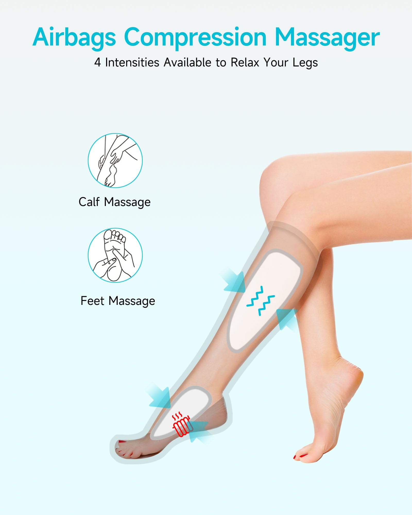 ALLJOY Leg Compression Boots Massager for Circulation and Pain Relief, Leg Air Compression Foot and Calf Massager with Heat