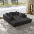 thumbnail image 3 of 162" Cloud Couch, Gray Modern Upholstered Sectional Couches for Living Room, Free Combination L Shaped Sofa Set with 6 Pillows, Oversized Design, 3 of 18