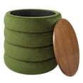 thumbnail image 3 of Ottoman Accent Chair, Green, Velvet, Living Kitchen Cafe Bistro Hospitality Restaurant, Modern Contemporary Boutique HB36660, 3 of 9
