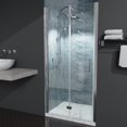 thumbnail image 2 of 36" x 72" Bifold Glass Shower Door with Tempered Glass Folding Bathroom Shower Doors with Stainless Handle Frameless Shower Panel with Chrome Finish, 2 of 9