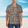 thumbnail image 2 of Fotbe Leopard Camisa Hawaiana para Hombre Unisex – Camisa Casual de Verano con Botones de Manga Corta de Algodón y Lino,XX-Large, 2 of 7