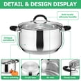 thumbnail image 6 of Vesteel 8 QT Stock Pot, Tri-Ply Bottom Stainless Steel Cooking Pot with Visible Lid, Induction Soup Pot Compatible with All Stoves, Stockpot for Stewing Simmering Boiling, Dishwasher Safe, 6 of 7