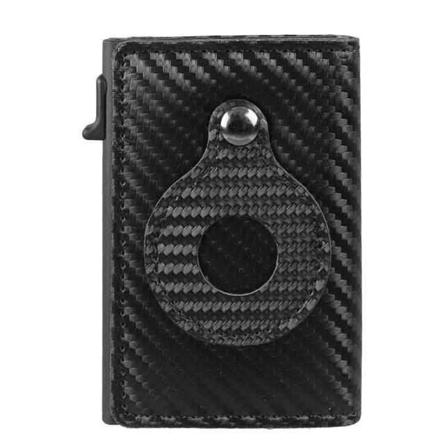 Billetera Para Soporte De Tarjetas, Soporte De Cuero De Puro Negro Con Elegante Safe, Elegante, Elegante Para Hombres Para Comprar