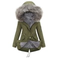 thumbnail image 1 of WEIYLL Jackets for Women Fashion Plus Size Solid Color Down Long Sleeve Zipper Pocket Warm Green Going Out Fall Tops Size S, 1 of 8