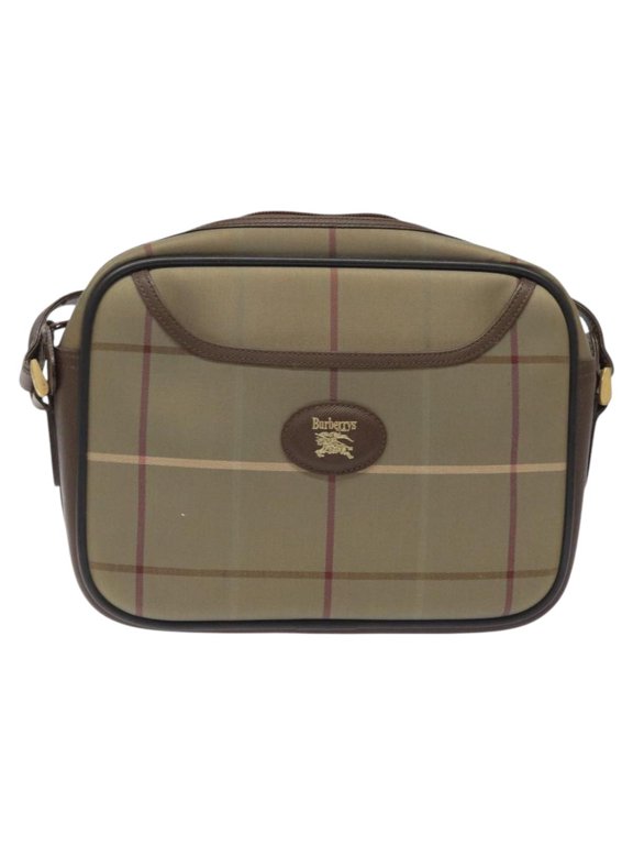 Pre-Owned Burberry Nova Check Canvas And Leather Beige Canvas Handbag